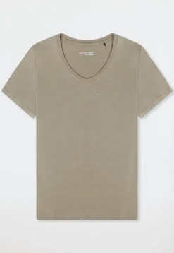 Shirt kurzarm V-Ausschnitt jade - Mix+Relax