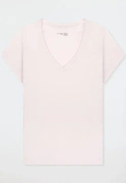 Shirt kurzarm V-Ausschnitt rosé - Mix+Relax