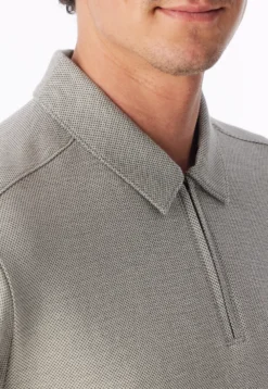 Shirt langarm Feinripp Jacquard Zipper bright taupe - Mix+Relax