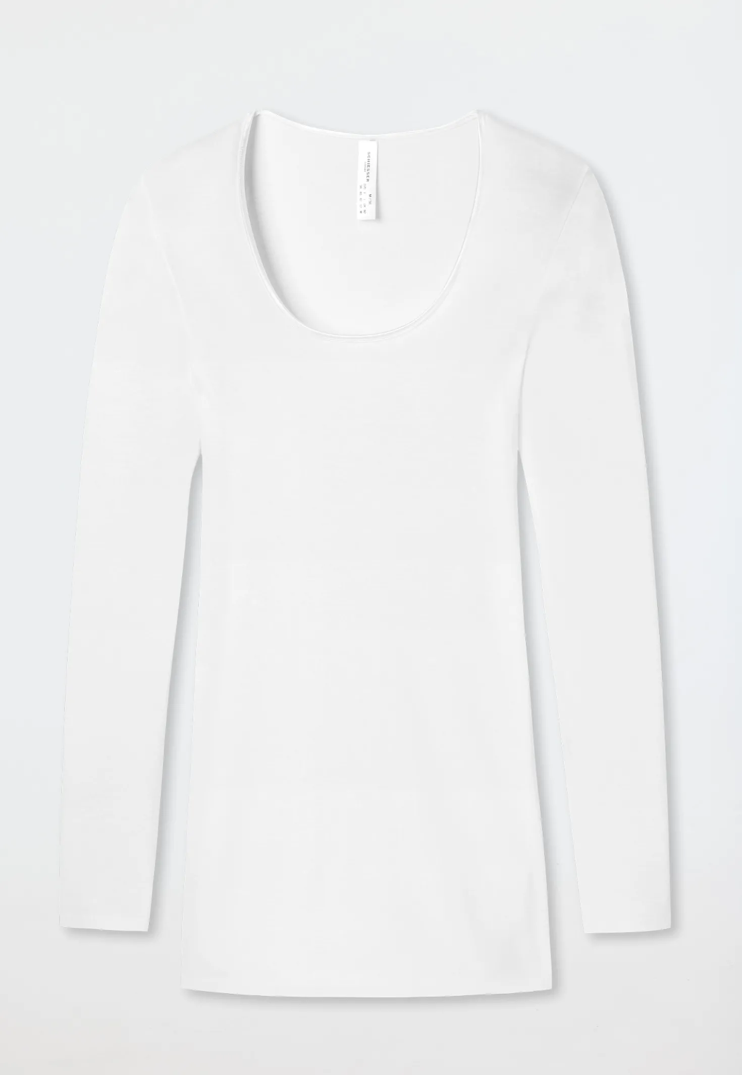 Shirt langarm Feinripp rundhals Spenzer weiß - Luxury