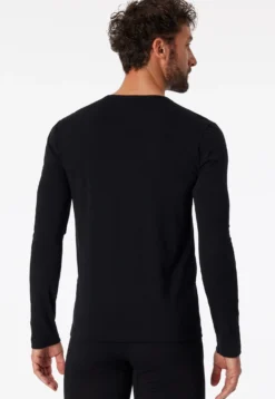 Shirt langarm Rundhals schwarz - 95/5
