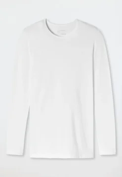 Shirt langarm Rundhals weiß - 95/5