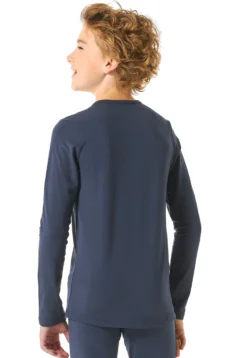 Shirt langarm unisex wärmend jeansblau - Thermo