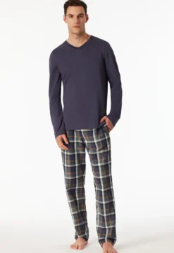 Shirt langarm V-Ausschnitt graphit - Mix+Relax