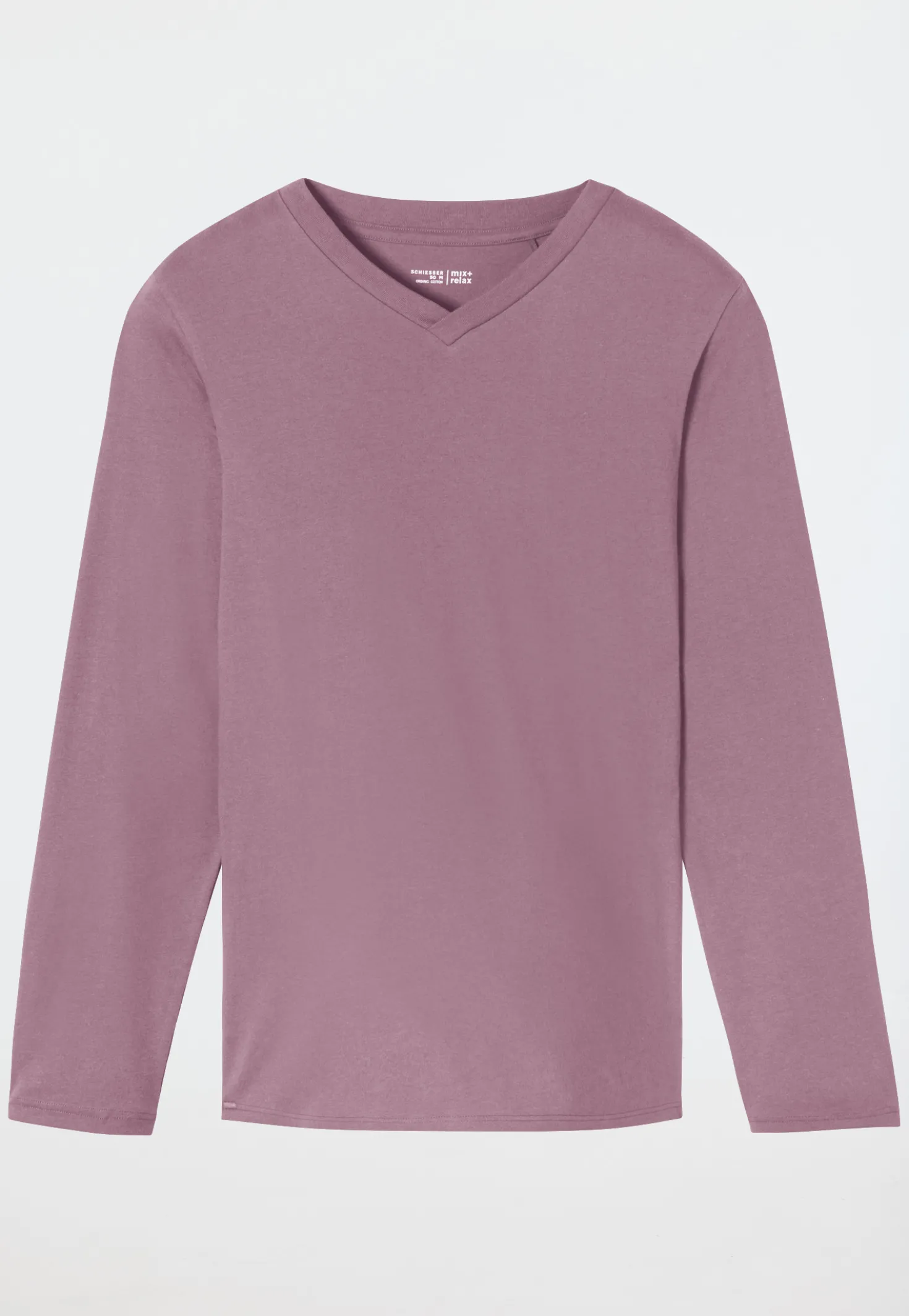 Shirt langarm V-Ausschnitt lila - Mix+Relax