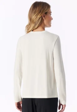 Shirt langarm V-Ausschnitt naturweiß - Mix+Relax