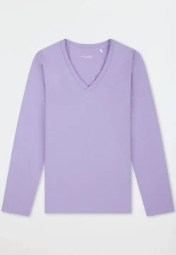 Shirt langarm V-Ausschnitt zartlila - Mix+Relax