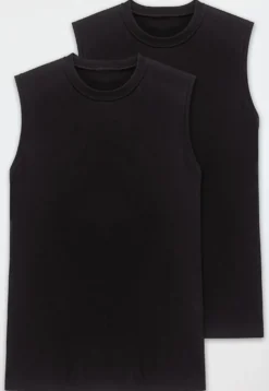 Shirt ärmellos 2er-Pack schwarz - Essentials