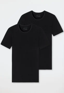 Shirts kurzarm 2er-Pack Rundhals schwarz - 95/5