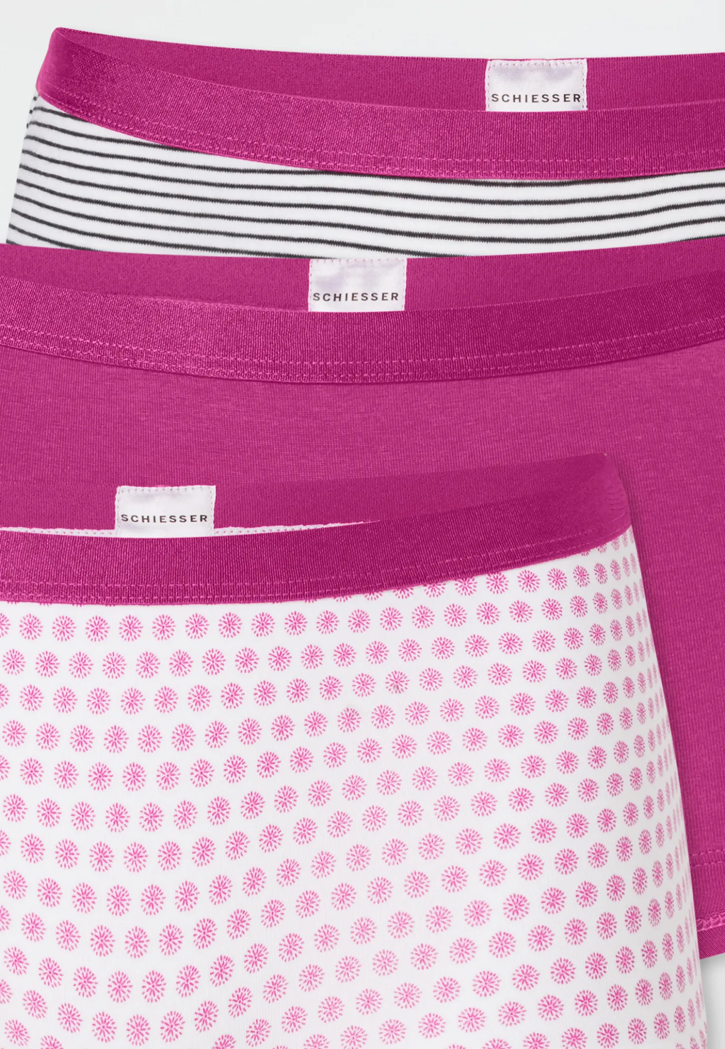 Shorts 3er-Pack Ringel Blümchen mehrfarbig - 95/5