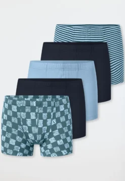 Shorts 5er-Pack Ringel Karos mehrfarbig - 95/5