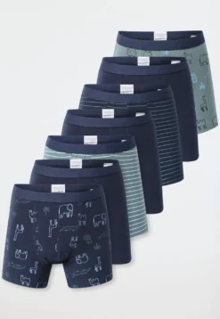 Shorts 7er-Pack Ringel Safari-Tiere mehrfarbig - 95/5