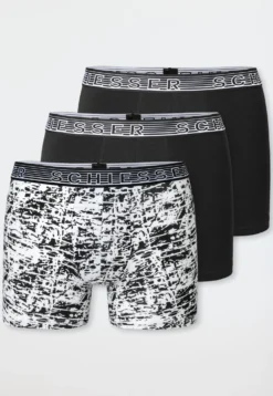 Shorts 3er-Pack schwarz/ schwarz-weiß gemustert - 95/5