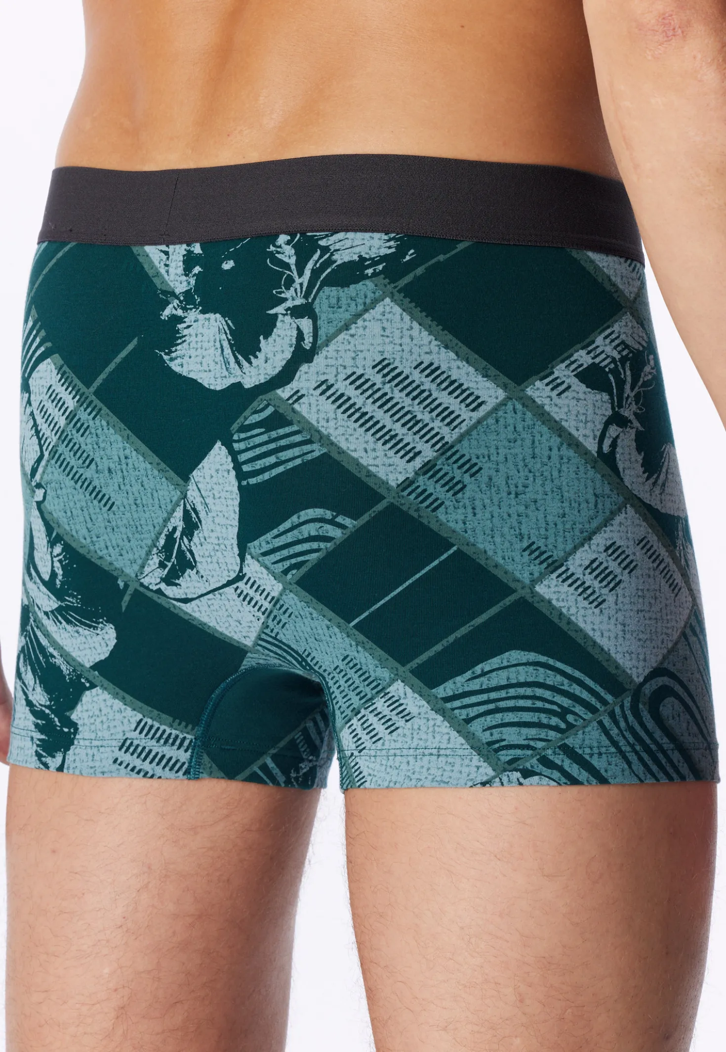 Shorts tiefseegrün gemustert - 95/5