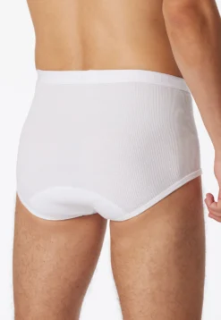Slip mit Eingriff Doppelripp weiß - Original Classics