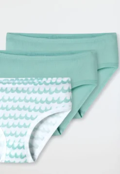 Slips 3er-Pack Wellen türkis - Fine Rib