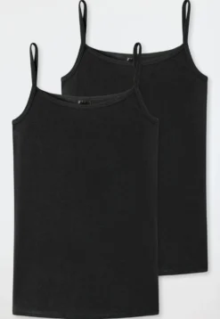 Spaghetti-Tops 2er-Pack schwarz - 95/5
