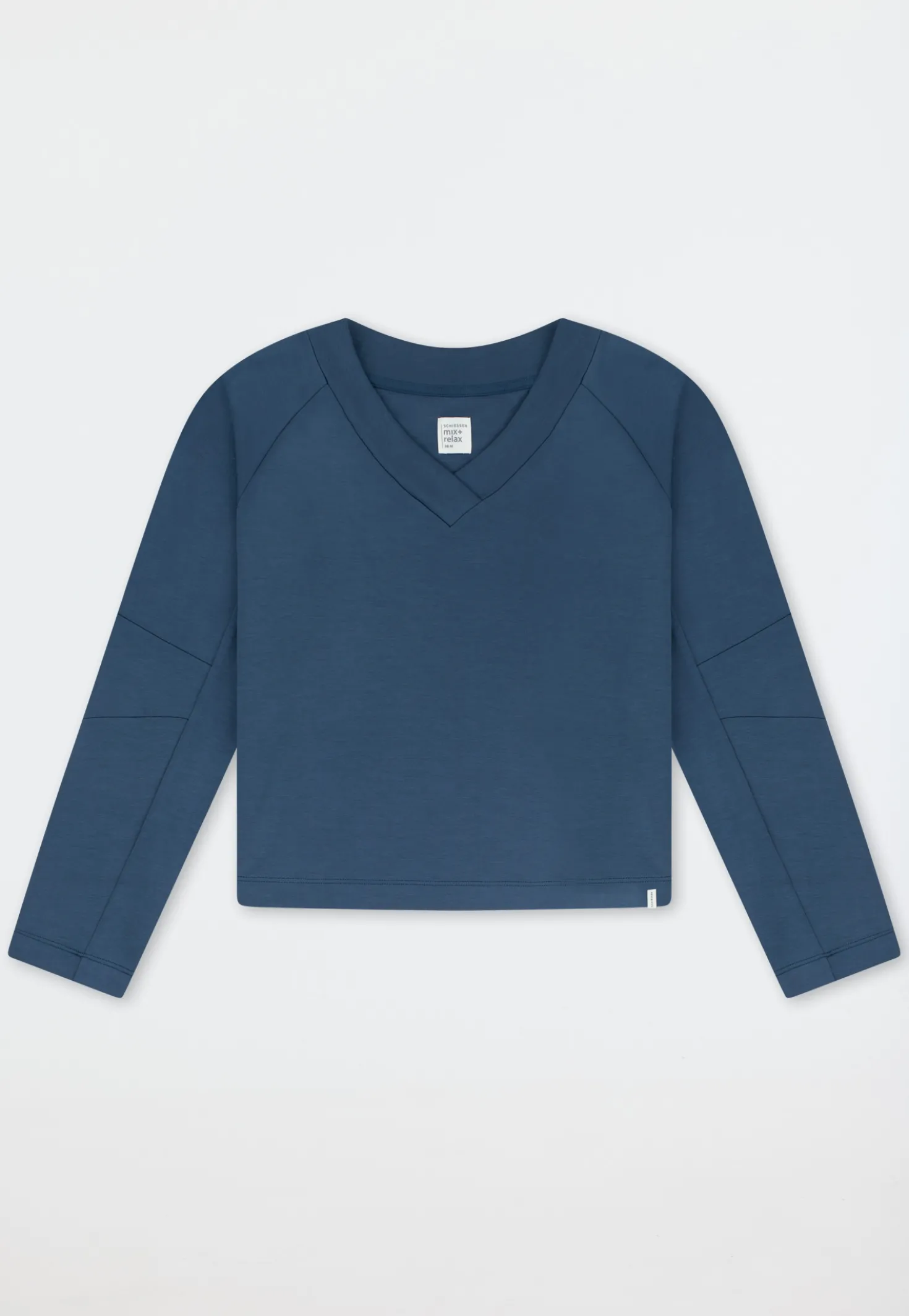Sweatshirt langarm Doubleface V-Ausschnitt deep blue - Mix+Relax