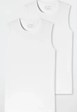 Tank Tops 2er-Pack Rundhals weiß – 95/5