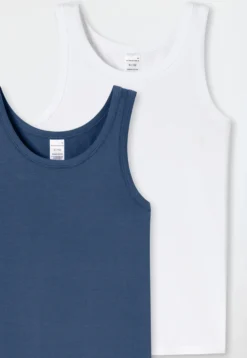 Tanktops 2er-Pack weiß/ blau - 95/5