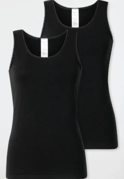 Trägertops 2er-Pack Spitze schwarz - Modern Multipacks