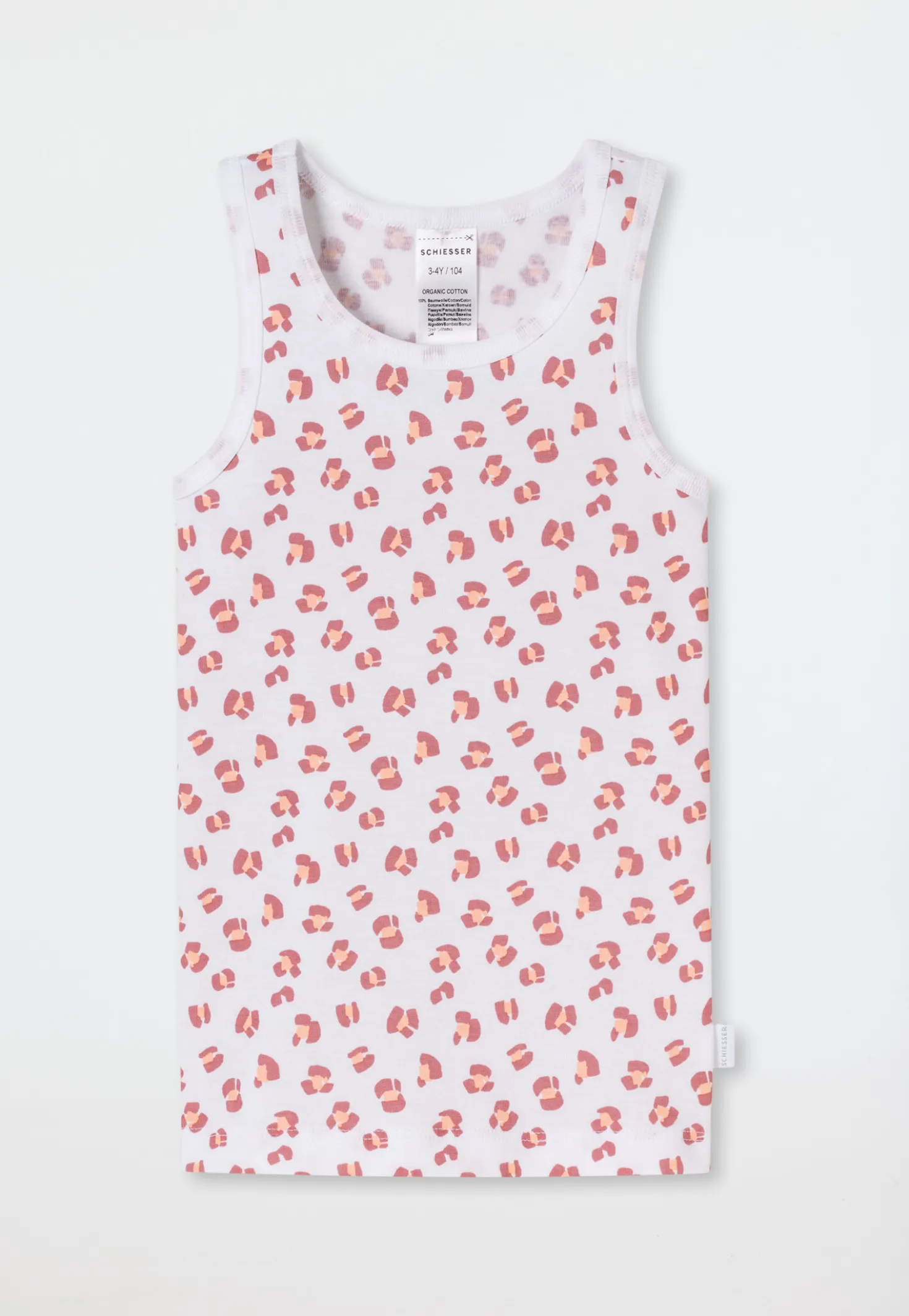 Unterhemden 2er-Pack Animal-Print malve/ weiß - Fine Rib