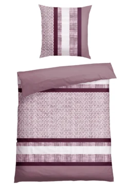 Wende-Bettwäsche zweiteilig Renforcé mauve gemustert - SCHIESSER Home